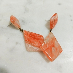 Pendientes artísticos de resina de terrazo, joyería transparente de forma redonda para mujer - Product Image 6