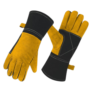 High Heat Resistant Cowhide Split Leather <b>Gloves</b> Reinforced Spark Hand Protection Firefighting Welding Long Lasting Work <b>Gloves</b> - Product Image 3