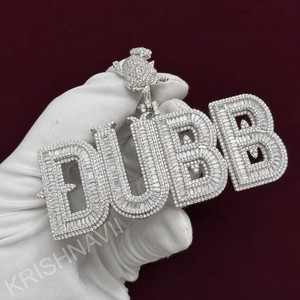 Mens Iced Out VVS Lab Diamond <b>Custom</b> <b>Name</b> Pendant Jewelry For Rapper Hip Hop Style Personalized Luxury <b>Necklace</b> Gift For Men - Product Image 3