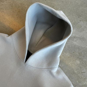 เสื้อฮู้ดดี้ทรงบ็อกซี่ผ้าคอตตอน 100% หนานุ่ม พิมพ์โลโก้ได้ตามต้องการ พร้อมกางเกงวอร์มขายาวทรงโอเวอร์ไซส์ ชุดเซ็ตแทรคสูทสำหรับผู้ชาย - Product Image 4