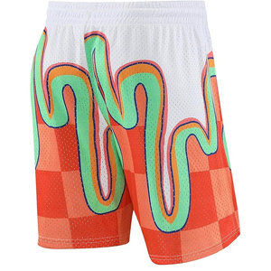 Service OEM, vente en gros, shorts décontractés pour hommes à motif floral à carreaux, marque privée, respirant, séchage rapide, 100% polyester - Product Image 5