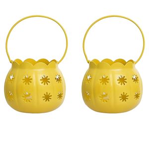 <b>Set</b> of 2 Metal Tealight Candle Holders with Handle <b>Lantern</b> for Home Decor Festive Lighting Wedding & Diwali Decoration Holders - Product Image 4