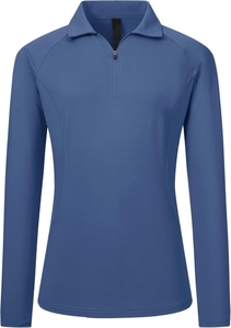 เสื้อโปโลแขนยาวสำหรับผู้หญิง ผ้าโพลีเอสเตอร์ 100% แห้งเร็ว คุณภาพสูง ชุดกีฬาสำหรับผู้หญิง รับสกรีนโลโก้ - Product Image 4