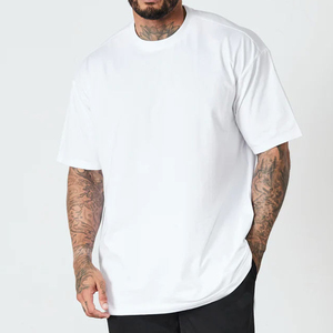 Trendy O Neck Solid Color Cotton T Shirts Premium Workout Training Wear Apparel Oversized Tees Gym Clothing Relaxed Fit T Shirt - Product Image 1