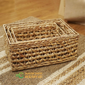 Custom Sizes <b>Wicker</b> Storage <b>Basket</b> Natural Water Hyacinth Laundry Hamper <b>Basket</b> - Made in Vietnam - Product Image 6