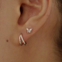 [W Island] WBL Glossy Muse Ear Acupressure Jewel Patch Stiker Telinga Transparan Bermotif Bunga dengan Perekat Emas 24K