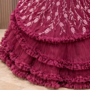 Vestido de Gala Ombre de Diseñador para Mujer, de Gasa Bordada con Cintura Natural, Lujoso Vestido de Noche para Fiesta de Primavera, Largo hasta el Suelo con Volantes - Product Image 5