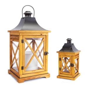 Handcrafted Wooden Candle Lantern for Decorative Home Styling <b>Fireplace</b> <b>Mantel</b> Wedding Venue and Seasonal Arrangements - Product Image 3