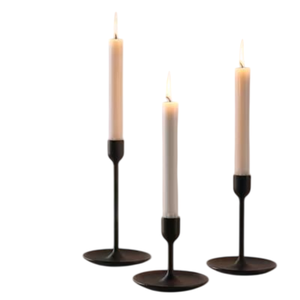 Elegant <b>Black</b> Iron <b>Candlestick</b> Holders Set of 3 for Home Wedding Christmas Decoration Durable Metal Candle Holders - Product Image 1