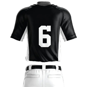 Camiseta de Béisbol Blanca y Negra con Pantalones Blancos, Transpirable, Estilo Deportivo Sólido para Entrenamiento - Product Image 6
