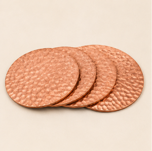 , Luxury Antique Metal <b>Drink</b> <b>Coasters</b> For Coffee Mugs And Wine Glasses Eco-Friendly Tabletop Protector For Home And Restaurant - Product Image 5