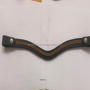 Banda para la frente de canal vacía, artículos de talabartería de cuero inglés, banda para la frente de caballo con Canal ostentoso de cristal múltiple, banda para la frente de caballo de cuero - Product Image 2