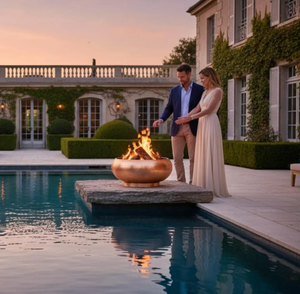 Brasero de hierro martillado con estilo antiguo y construcción resistente a la intemperie, perfecto para calentar y decorar el jardín. - Product Image 3