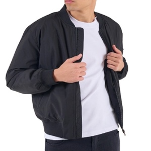 Chaqueta Bomber de Lona para Hombre, Talla Grande, Color Sólido, Cuello de Punto Plano, Informal, para Invierno, Cálida, Resistente al Viento, Transpirable, a la Moda - Product Image 4