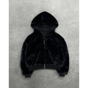 Sweat à capuche unisexe à imprimé léopard, fermeture éclair, molletonné, décontracté, automne, coupe classique, tricoté en polyester - Product Image 5