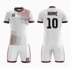 Ensemble de maillot et short de football rayé blanc et vert pour homme, col en V, manches courtes, polyester respirant, toutes saisons, vêtements de sport pour adultes - Product Image 4