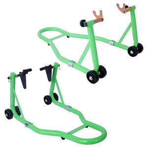 Supporto per moto da 1000LB moto Sport Bike anteriore e posteriore sollevamento forcellone Paddock Stand nero U verde - Product Image 1