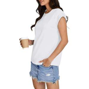 T-shirt blanc uni à manches courtes pour homme RICSA INTERNATIONAL, respirant, 100% coton, haut décontracté d'hiver, impression personnalisée - Product Image 4