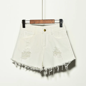 Shorts en jean déchirés extensibles pour femmes, taille plus, pour l'été, pour jeunes filles et femmes - Product Image 2