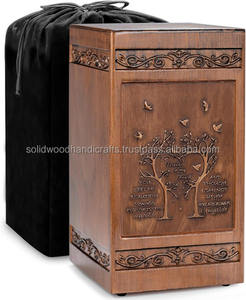 Urne funéraire en bois artisanale pour cendres d'adultes, urnes funéraires de haute qualité pour enterrement. - Product Image 3