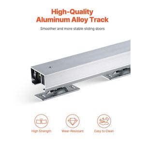 Heavy Duty 5.73 ft Sliding tascabile Hardware Track Kit di grado commerciale facile da installare 24 "-36" di larghezza porta singola liscia - Product Image 3