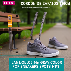Laccio per scarpe Ilan 140 cm colore grigio per sneakers e scarpe sportive - Product Image 3