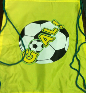 Gray Soccer Drawstring Backpack <b>Goal</b> Design Letter Pattern Unisex Sports Bag Eco-Friendly Large Polyester Waterproof <b>Foldable</b> - Product Image 2
