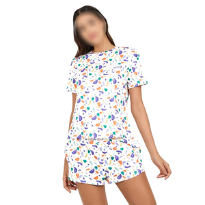 Ensembles imprimés chemises et shorts pour femmes, jogging, sublimation, coton, polyester, 2 pièces, décontractés et tendance, vêtements de sport pour l'extérieur - Product Image 1