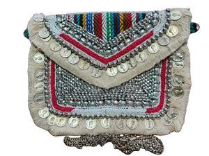 เก๋ไก๋ Boho กระเป๋าสะพายไหล่มีสไตล์ของผู้หญิงกระเป๋าถือผ้าฝ้ายความจุมากซับในปักลายเพชรมีซิปปิด - Product Image 2