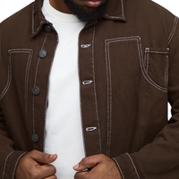 Veste en jean décontractée pour homme grande taille, 100 % coton, respirante, résistante à la décoloration, lavable, vente en gros ODM, tissu personnalisable