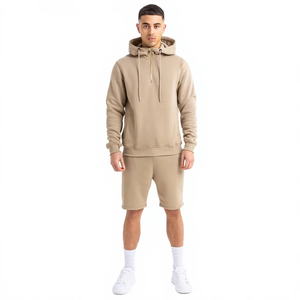 Conjunto Deportivo de Felpa para Hombre, Sudadera con Cierre de Media Cremallera y Pantalones Cortos, Ropa Deportiva Informal de Punto, Logotipo Personalizado para Gimnasio - Product Image 6