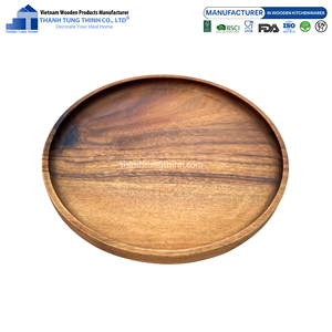 Bandeja de Servir de Madera Duradera Thanh Tung Thinh, Acabado con Aceite, Hecha a Mano, Apta para Lavavajillas, Contacto con Alimentos, Uso Residencial, Diseño de Madera - Product Image 5
