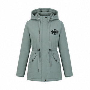 Abrigo Largo Impermeable para Mujer con Cintura Ajustable con Cordón, Capucha de Piel Sintética y Forro Térmico para Invierno - Product Image 1
