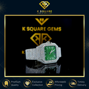 ลดราคาพิเศษ นาฬิกาควอตซ์อัตโนมัติคุณภาพดี หน้าปัดสี่เหลี่ยม สแตนเลสสตีล VVS กันน้ำ ประดับเพชรโมอิสซาไนต์ - Product Image 3