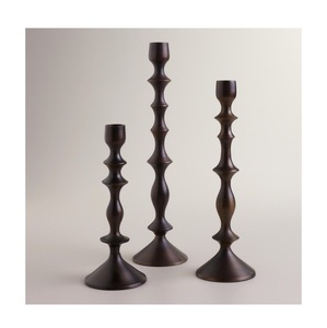 Matte Black Taper Candle Holder Set of 3 Elegant Multi Tiered Metal Candle Stands Minimalist Nordic For Vintage Light decor - Product Image 2