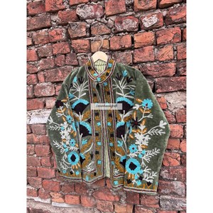 เสื้อแจ็คเก็ตกำมะหยี่ซูซานี เสื้อแจ็คเก็ตปักมือ เสื้อโค้ทสไตล์โบโฮชิค เสื้อแจ็คเก็ตสำหรับทุกเพศ เสื้อแจ็คเก็ตฤดูหนาว เสื้อแจ็คเก็ตลำลองสำหรับผู้หญิง - Product Image 5