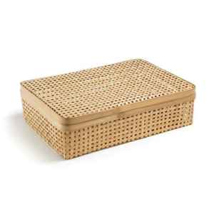 Handwoven Bohemian Bamboo Storage <b>Box</b> Removable Lid | Multifunction Eco-Friendly Decorative Organizer for Bathroom <b>Wardrobe</b> Gift - Product Image 1