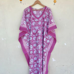 Bata Kimono con Estampado de Dibujos Animados para Mujer, 100% Algodón, Camisón de Verano Hecho a Mano, Cuello en V, Cintura Elástica, Largo hasta la Rodilla - Product Image 1