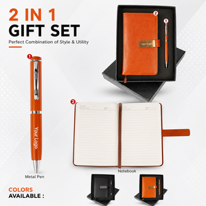 Set de Regalo de Cuaderno Promocional con Logotipo Personalizado, Bolígrafo de Metal, Grabado Láser en Cuero PU, Impresión UV, Personalización para Empresas - Product Image 1
