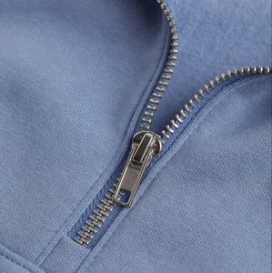 Sudadera de Hombre Azul Claro Sólido con Cierre de Cremallera, 100% Algodón, Manga Larga, Informal, para Invierno - Product Image 5