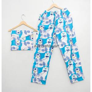 Conjunto de Pijama de Lujo de Manga Larga 100% Algodón para Mujer, Cómodo, Transpirable, de Tela Suave, de Dos Piezas, con Cintura Elástica, para Uso Diario en Verano - Product Image 5