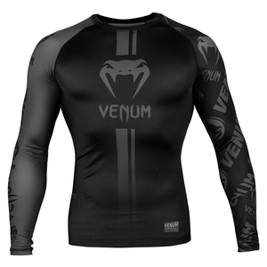 T-shirt de compression à manches longues pour homme, imprimé sur mesure, noir, léger, séchage rapide, extensible dans quatre directions, coupe ajustée, performance, entraînement - Product Image 1