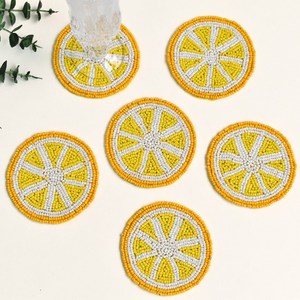 Handmade Beaded Maple Leaf Drinking Straws Luxury Eco-Friendly Washable Portable Reusable Fabric <b>Bar</b> <b>Mats</b> Classic Autumn Design - Product Image 4