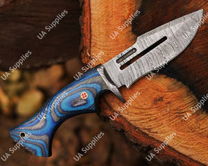 Cuchillo de Camping de Hoja Fija con Patrón Trenzado de Acero de Damasco Forjado a Mano, Madera Pakka, OEM ODM, Personalizable, Directo de Fábrica, Bajo MOQ - Product Image 6