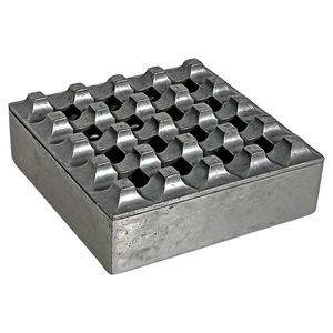 Vintage Brass Square Desktop <b>Ashtray</b> Set With Dual Compartment Design - Product Image 5