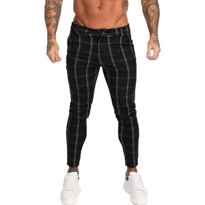 Oem Service Private Labels <b>Plaid</b> High Stretchy Black Plain Dyed Casual Mens Skinny Fit <b>Pants</b> - Product Image 3