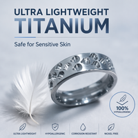 Großhandel 8mm Titanring-Rohling mit Vertiefungen für DIY-Steineinlage Ehering Schmuck