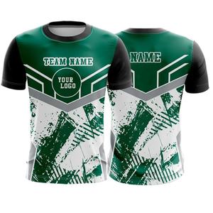 Camiseta de Fútbol Personalizada Verde, Blanca y Negra, Uniforme de Equipo, Camiseta Deportiva de Manga Corta con Logotipo - Product Image 1