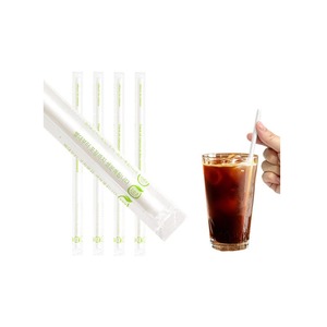[DONGILPLATECHI] Diang 7 x 210 mm Pailles biodégradables en PLA emballées individuellement, Compostables, Sûres pour les aliments - Product Image 1