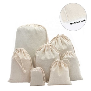 Sac en coton calicot biologique imprimé avec logo personnalisé Sacs faveur en mousseline de coton imprimés personnalisés avec motif de lettres - Product Image 5